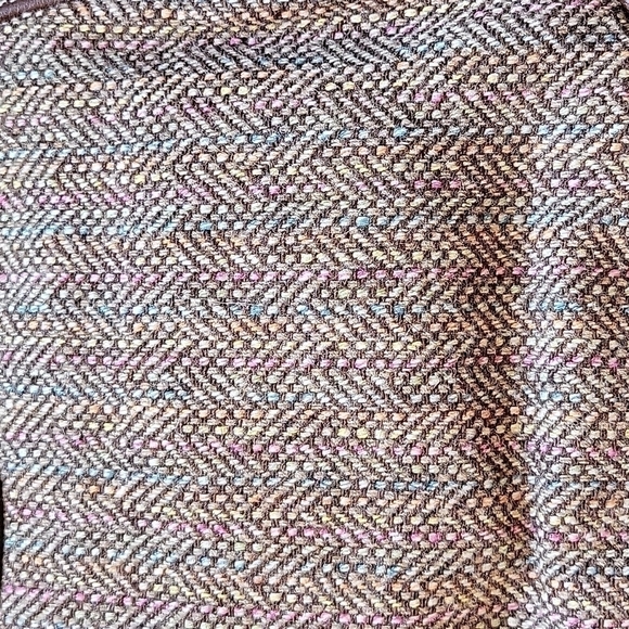 Liz CLAIBORNE brown cloth wool leather shoulder bag purse.  Excellent condition! - Picture 3 of 14
